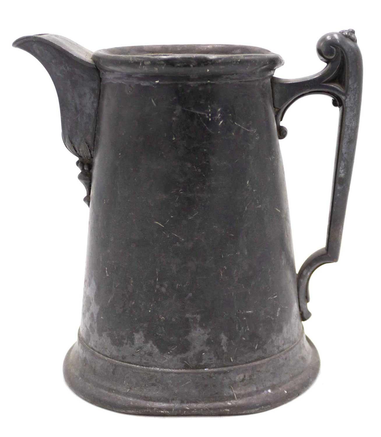 19th Century English Renaissance Style Pewter Pitcher For Sale