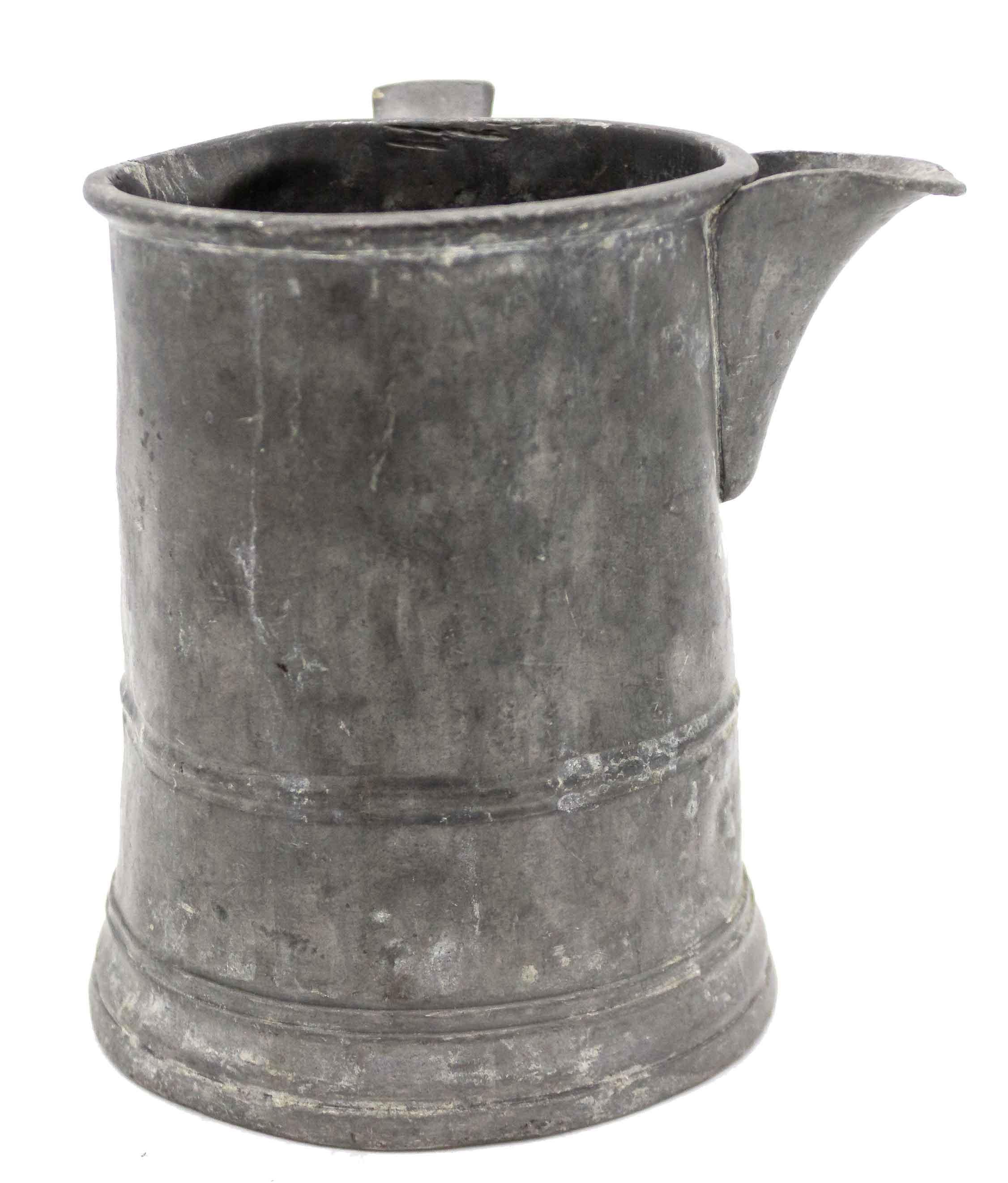 19th Century English Renaissance Style Pewter Pitcher For Sale