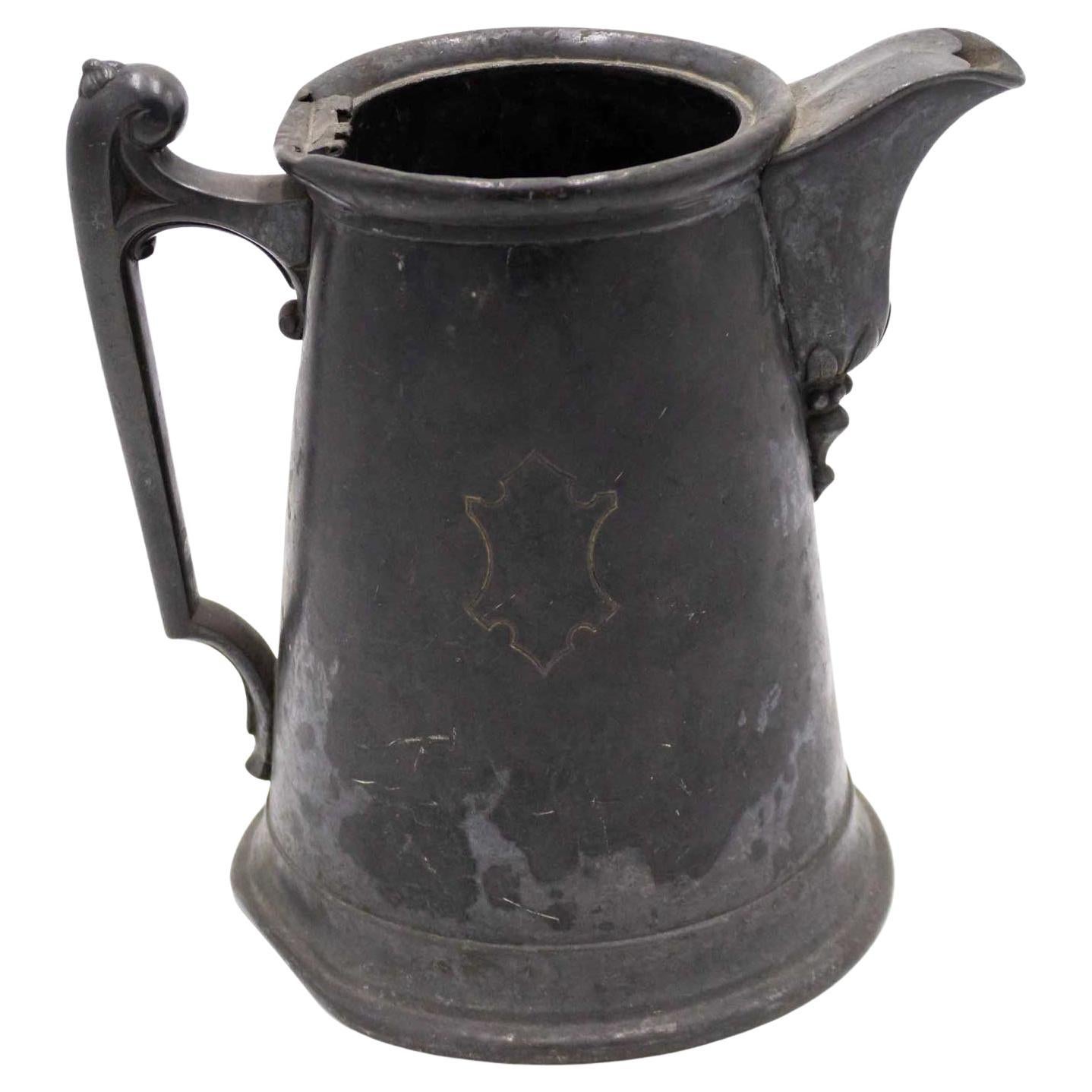 English Renaissance Style Pewter Pitcher For Sale