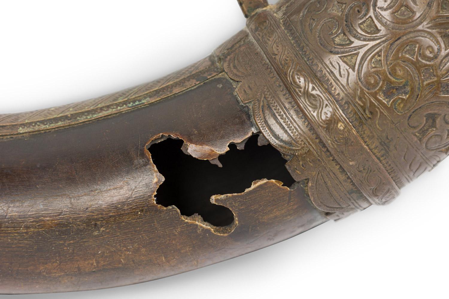 Britannique English Renaissance Style Powder Horn en vente