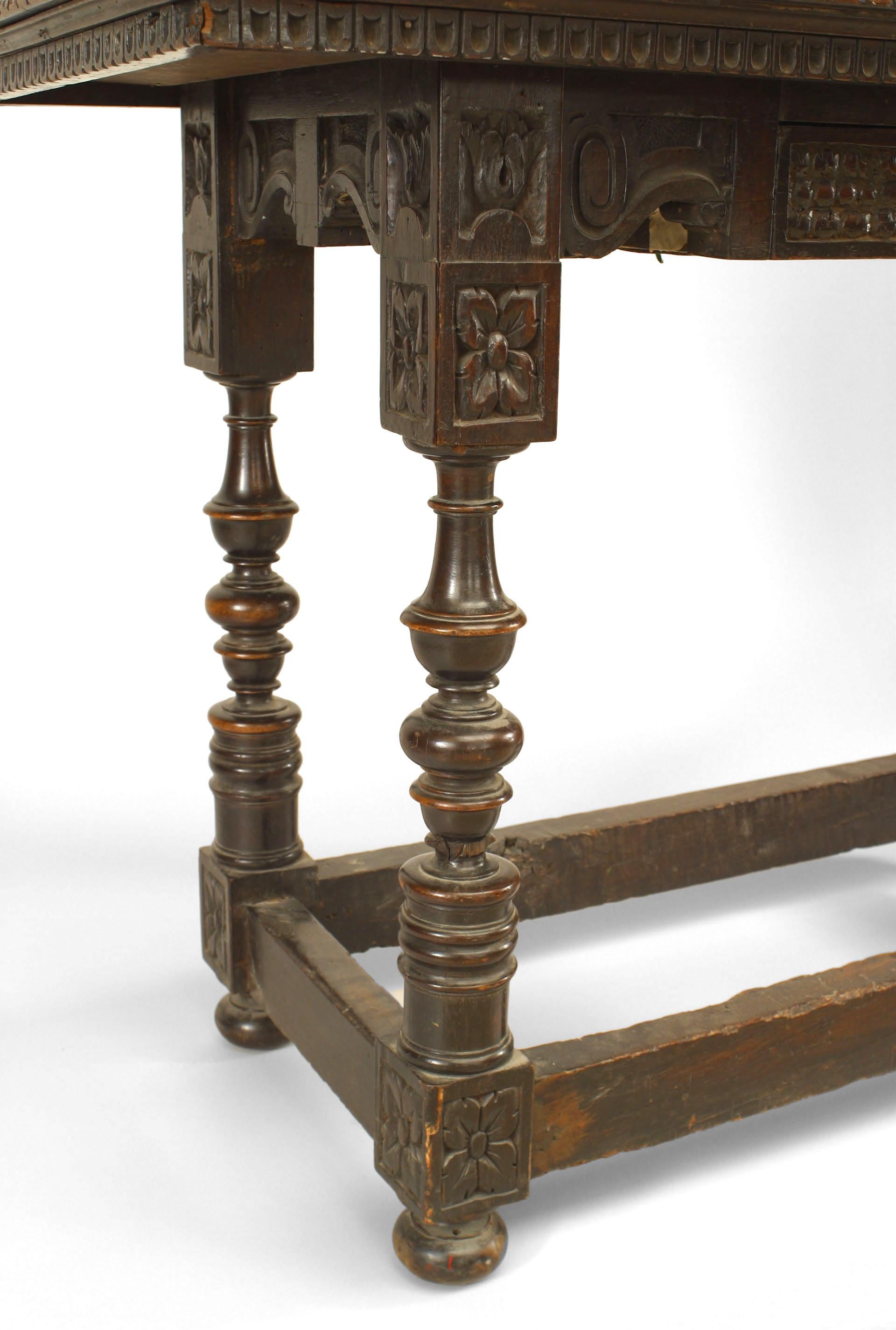 19th Century English Renaissance Walnut Console Table For Sale