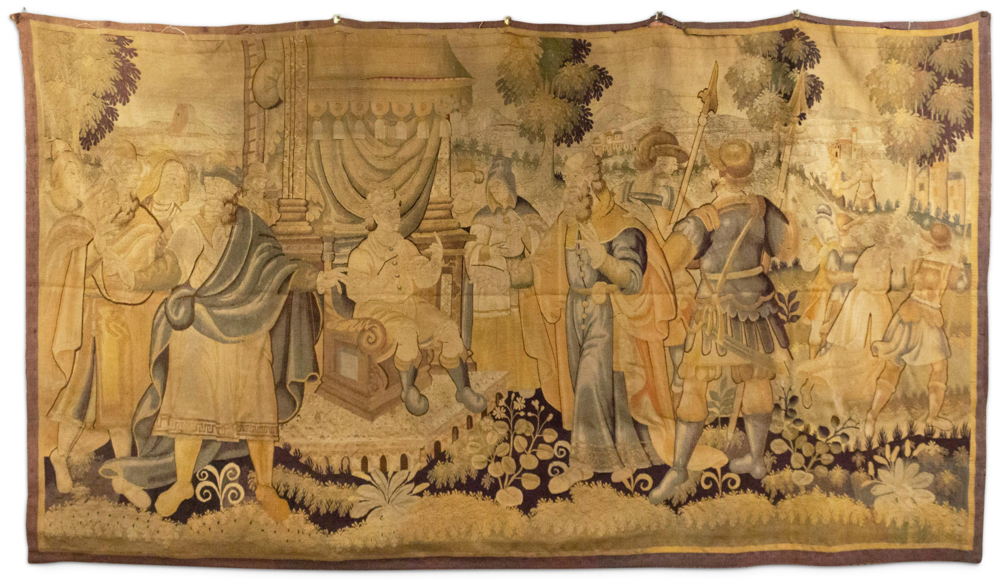 English Renaissance Style Tapestry with Noblemen For Sale 5