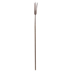 Spear de style Renaissance anglaise à trois griffes en fer et bois