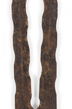 English Renaissance Style Two Pronged Wood and Iron Short Spear