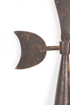 English Renaissance Style Velvet Wrapped Iron Halberd