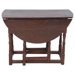 English Renaissance-Style Walnut Drop Leaf Center Table