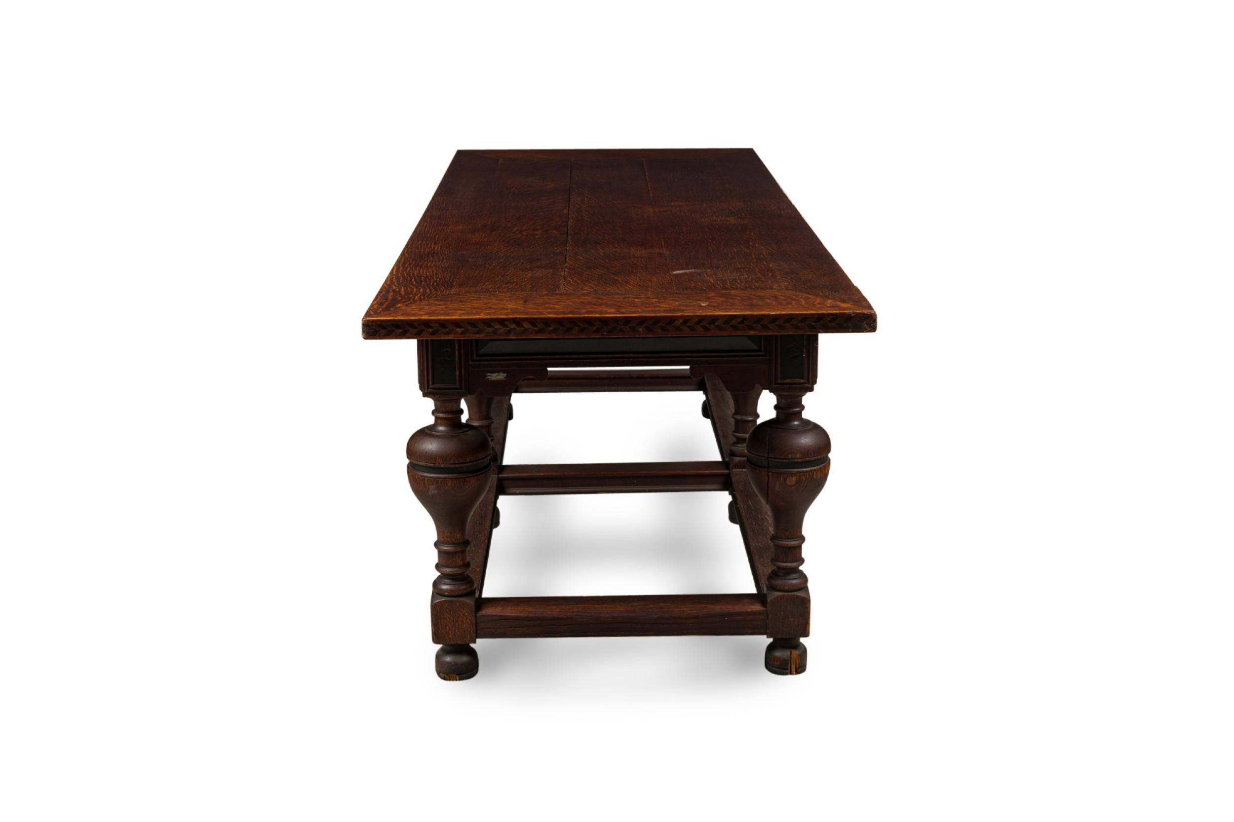 Unknown English Renaissance Style Wood Dining / Conference Table For Sale