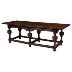 English Renaissance Style Wood Dining / Conference Table