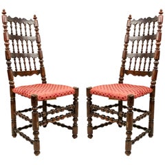 Chaises d'appoint en noyer de la Renaissance anglaise