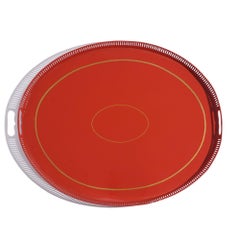 English reticulated standing rim tole tray, c. 1780-1800