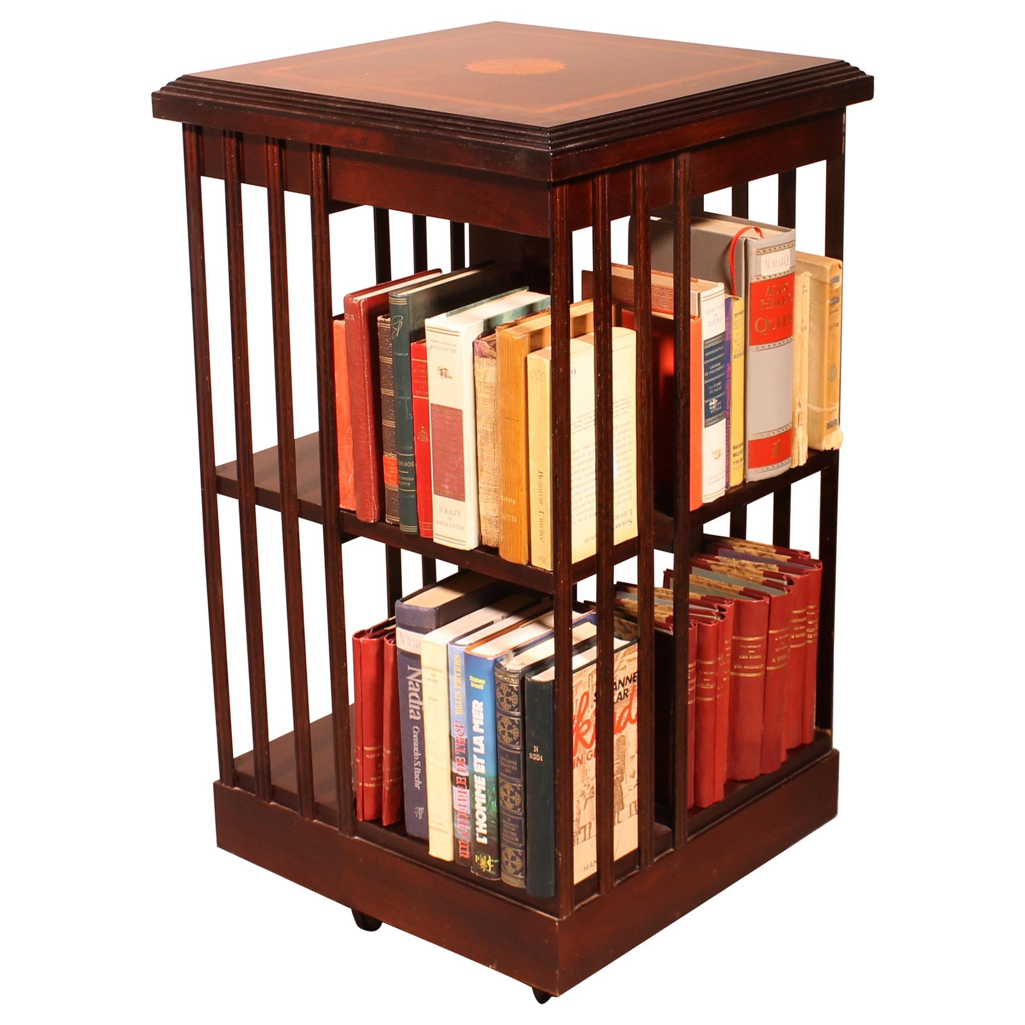 Antique Mahogany Revolving Bookcase at 1stDibs