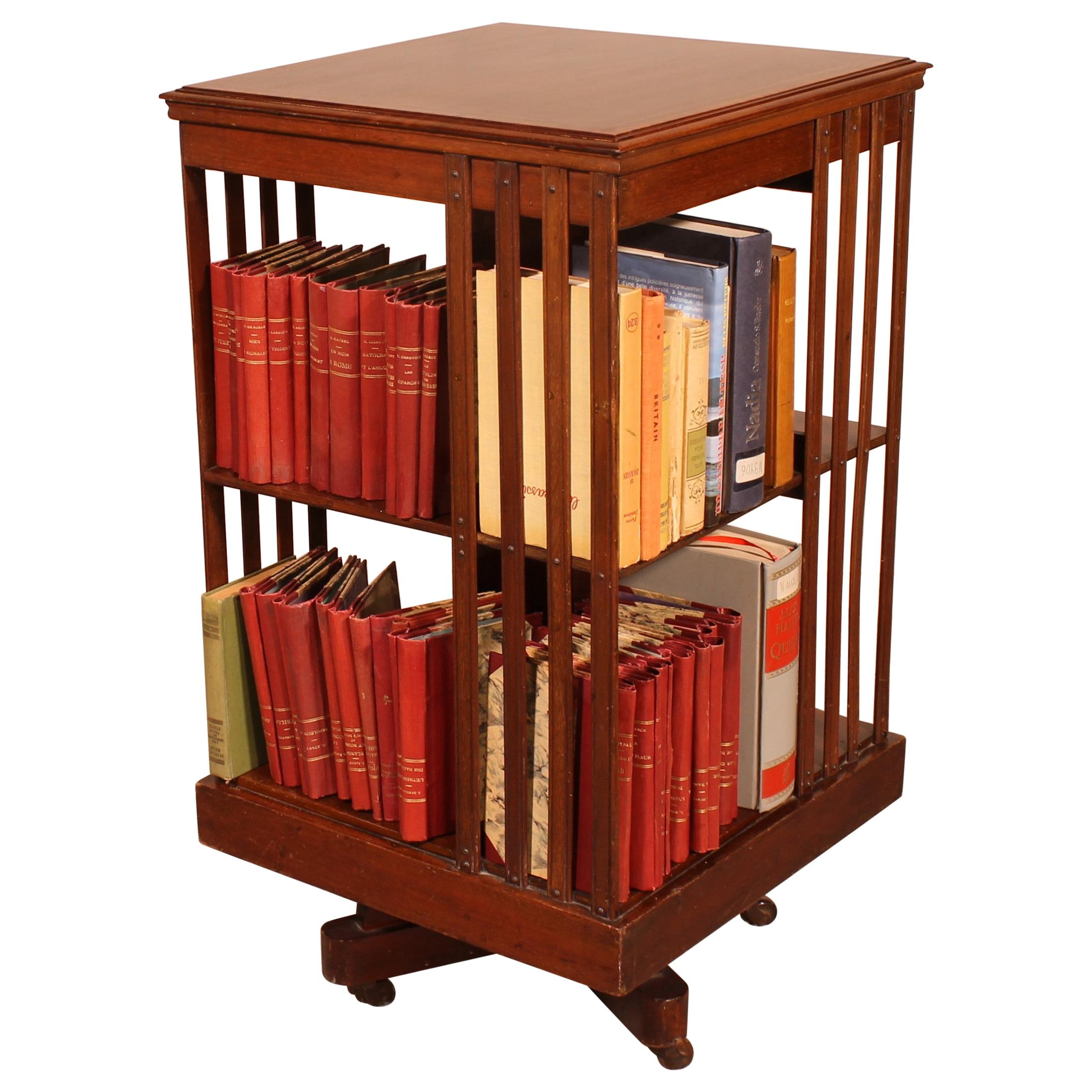 Antique Mahogany Revolving Bookcase at 1stDibs