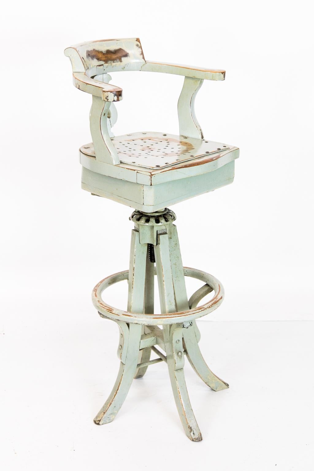 19th Century English Revolving Youth Tall Stool For Sale