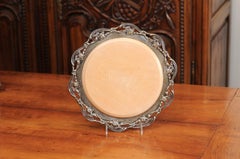 English R.F. Mosley & Co Round Silver Plated Tray with Pierced Scalloped Border