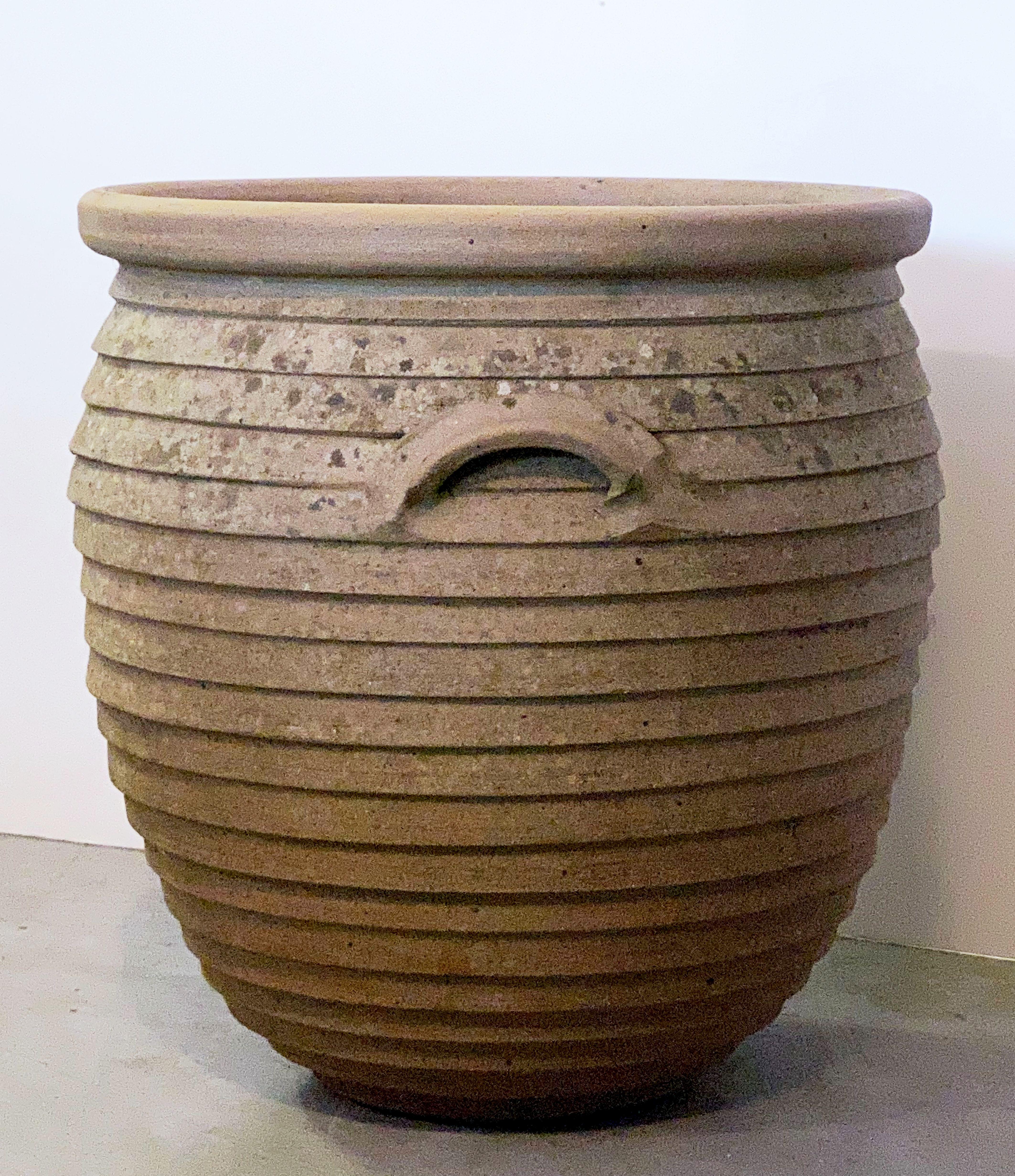 English Ribbed Terracotta Pot or Planter Jar for the Garden 10