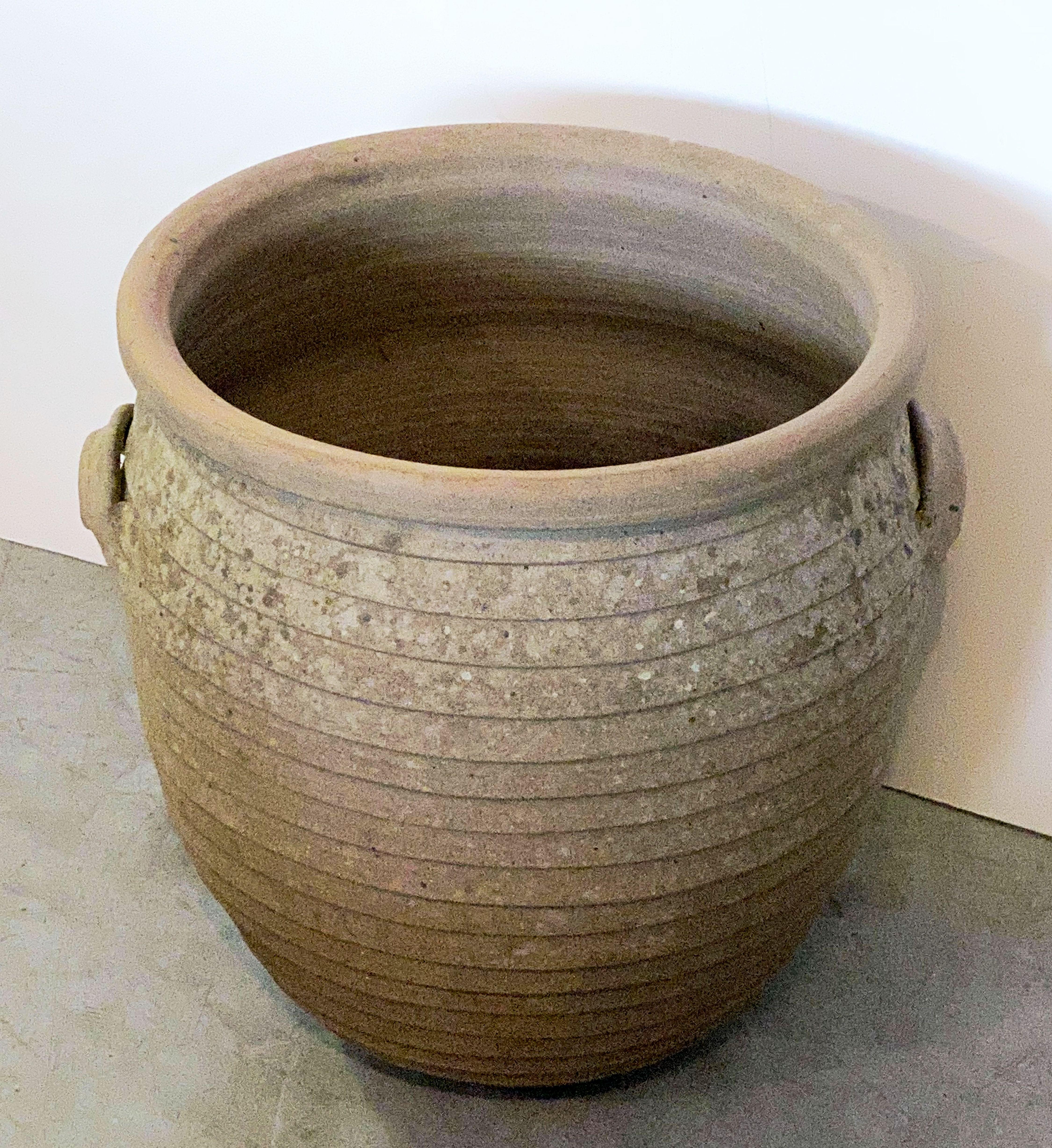 English Ribbed Terracotta Pot or Planter Jar for the Garden 11