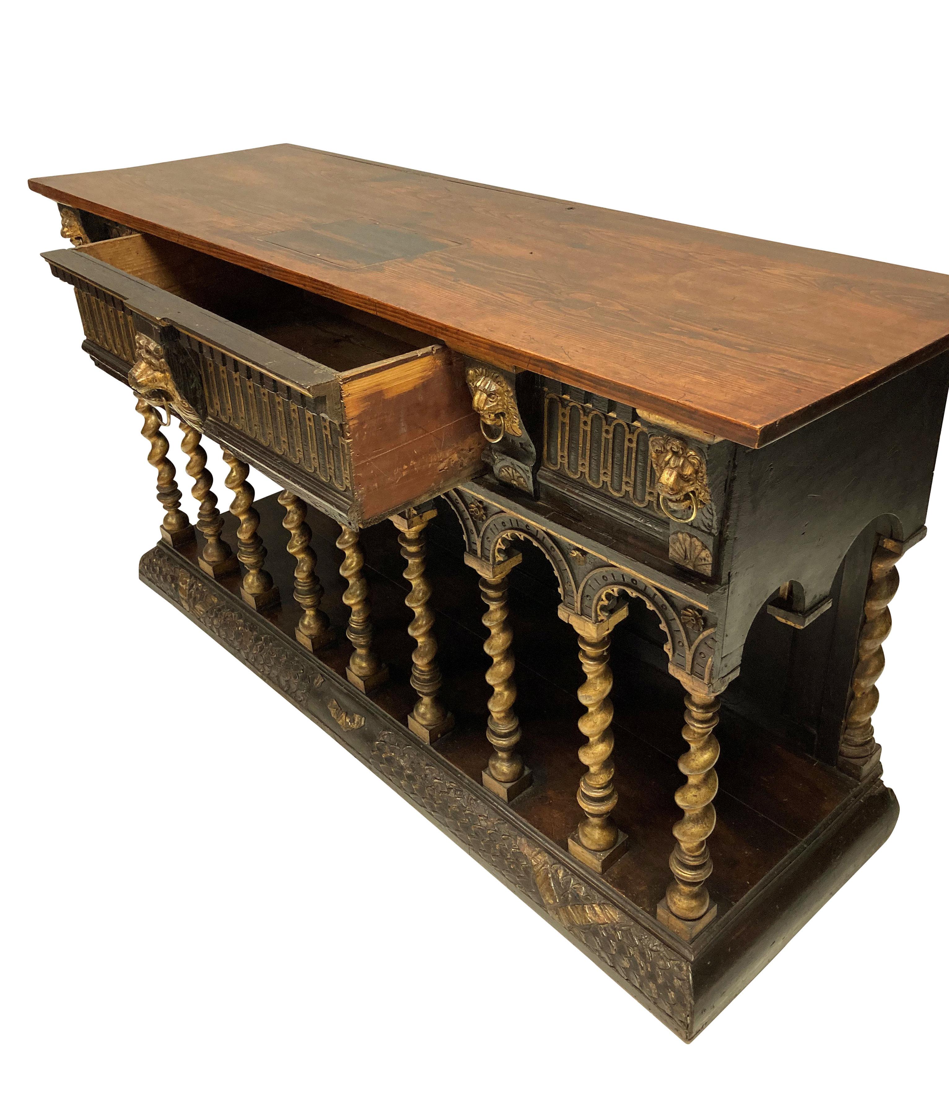 English Romanesque Sideboard in the Manner of William Burges In Good Condition In London, GB