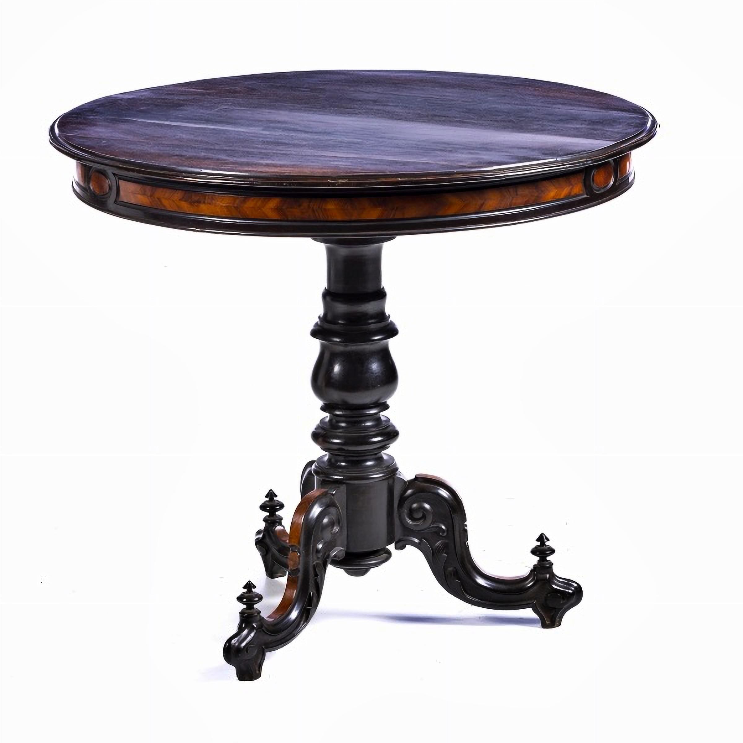 Hand-Crafted ENGLISH ROMANTIC CENTER TABLE 19th Century For Sale
