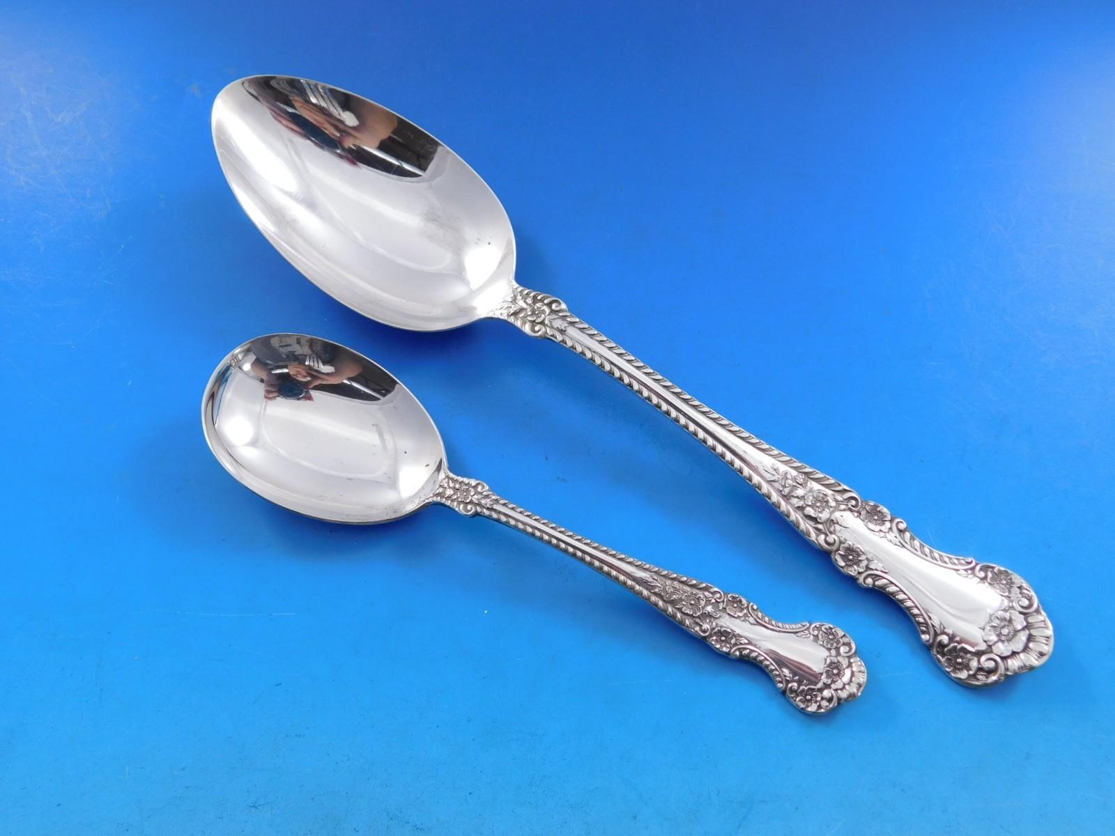 English Rose by Durgin Sterling Silber Besteck für 12 Personen Service 52 Teile im Zustand „Hervorragend“ im Angebot in Big Bend, WI