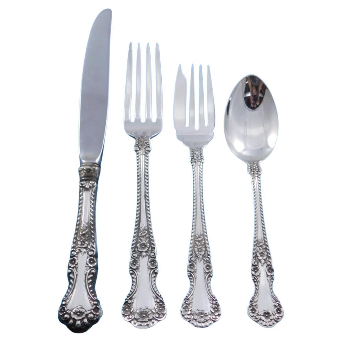 English Rose by Durgin Sterling Silver Flatware Set for 12 Service 52 pieces