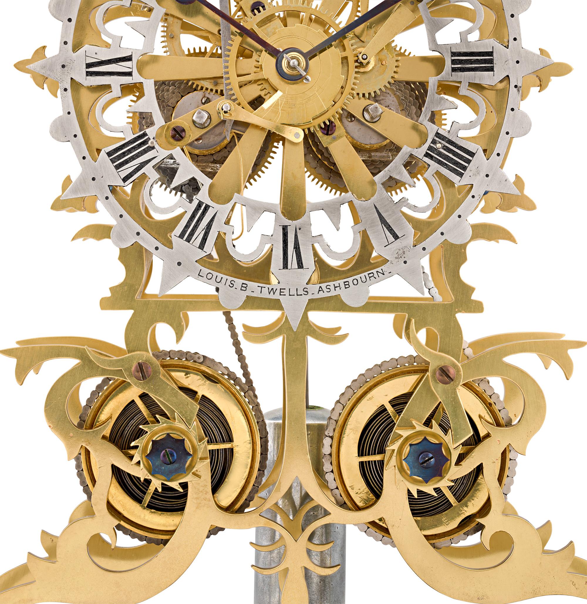19th Century English Rose Window Skeleton Clock by Evans of Handsworth For Sale