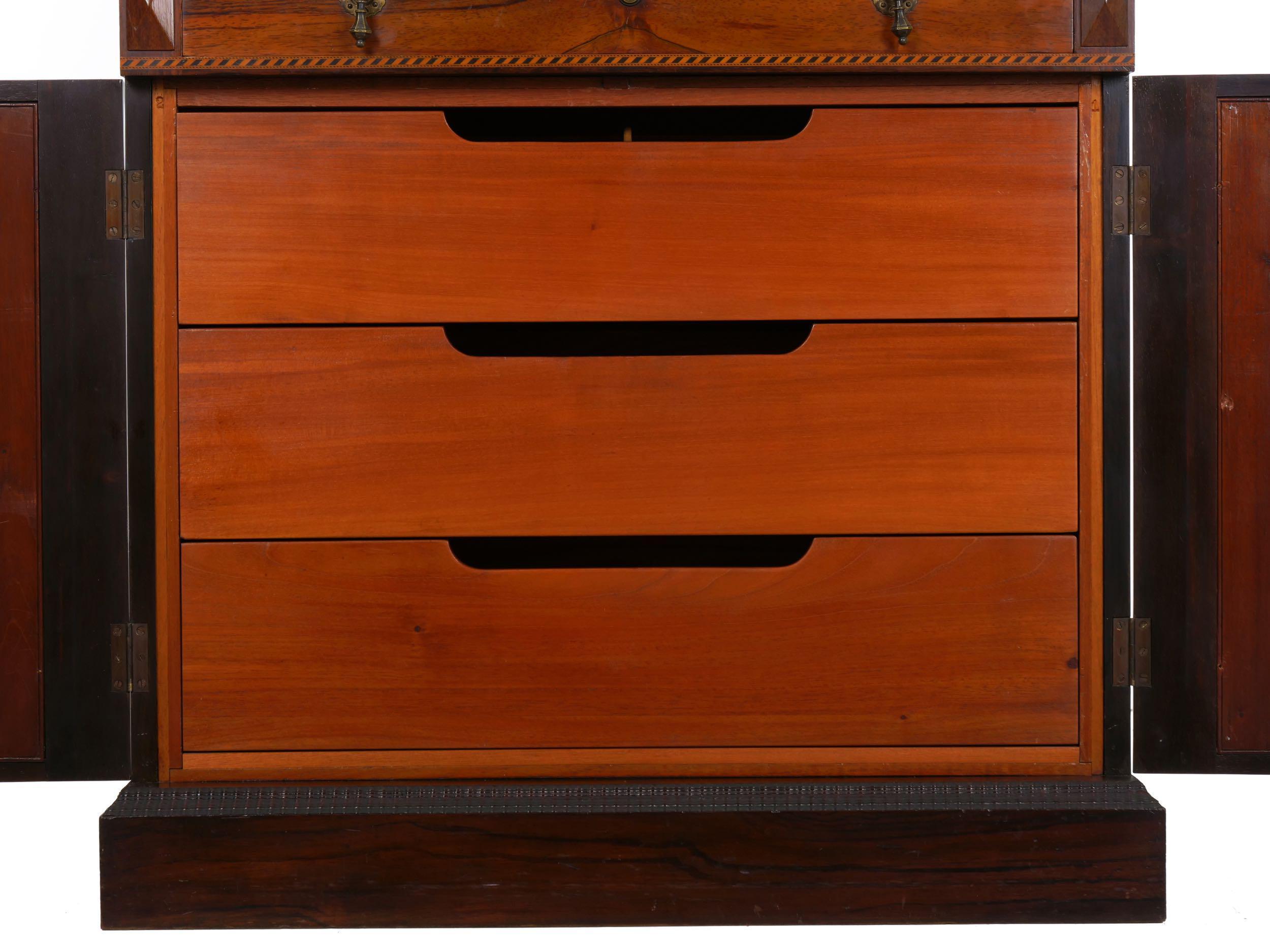 English Rosewood Antique Humidor Cabinet by Mellier & Co, London, circa 1880 For Sale 2