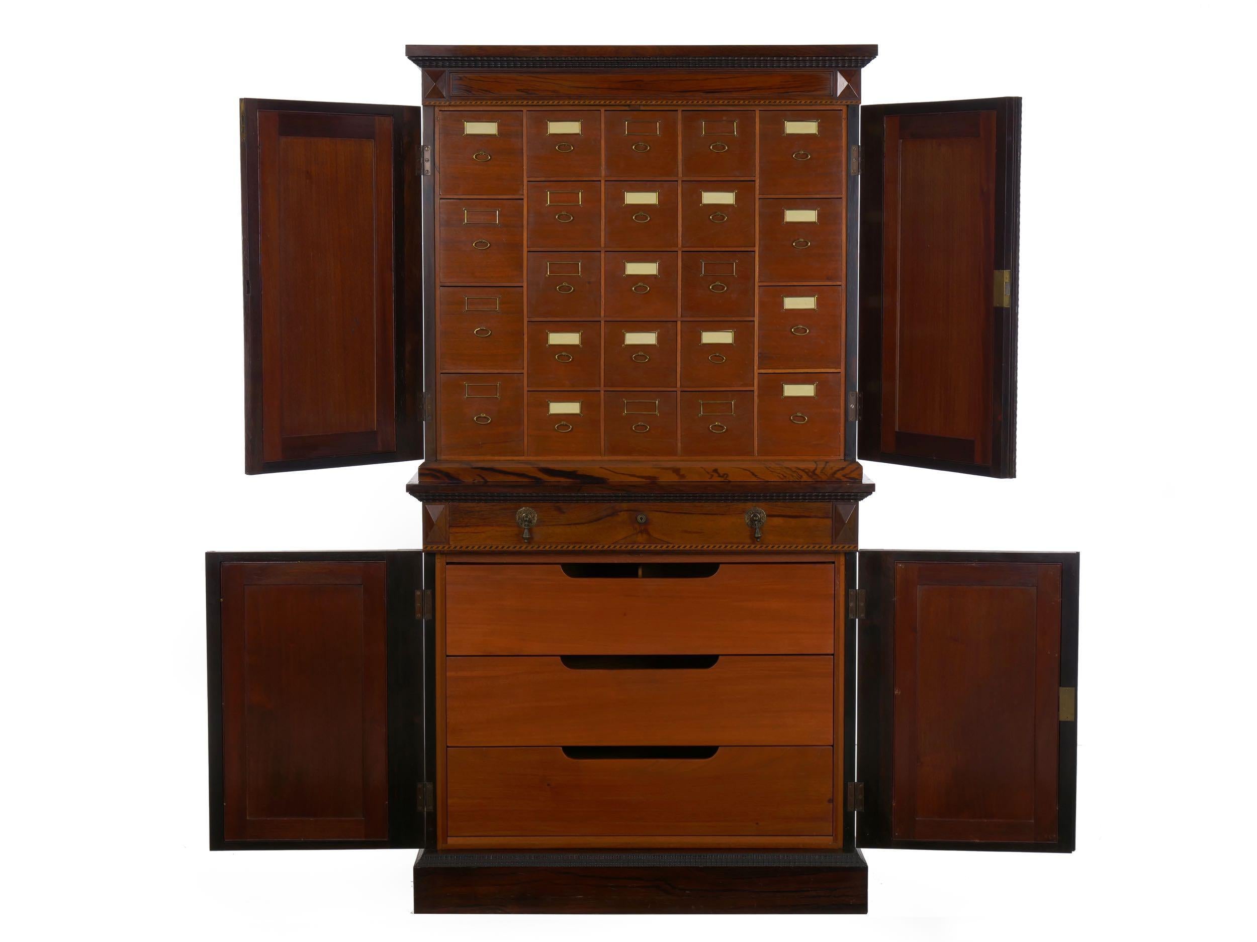 English Rosewood Antique Humidor Cabinet by Mellier & Co, London, circa 1880 In Good Condition For Sale In Shippensburg, PA