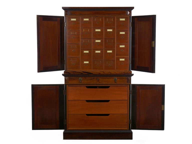 English Rosewood Antique Humidor by Mellier and Co, London