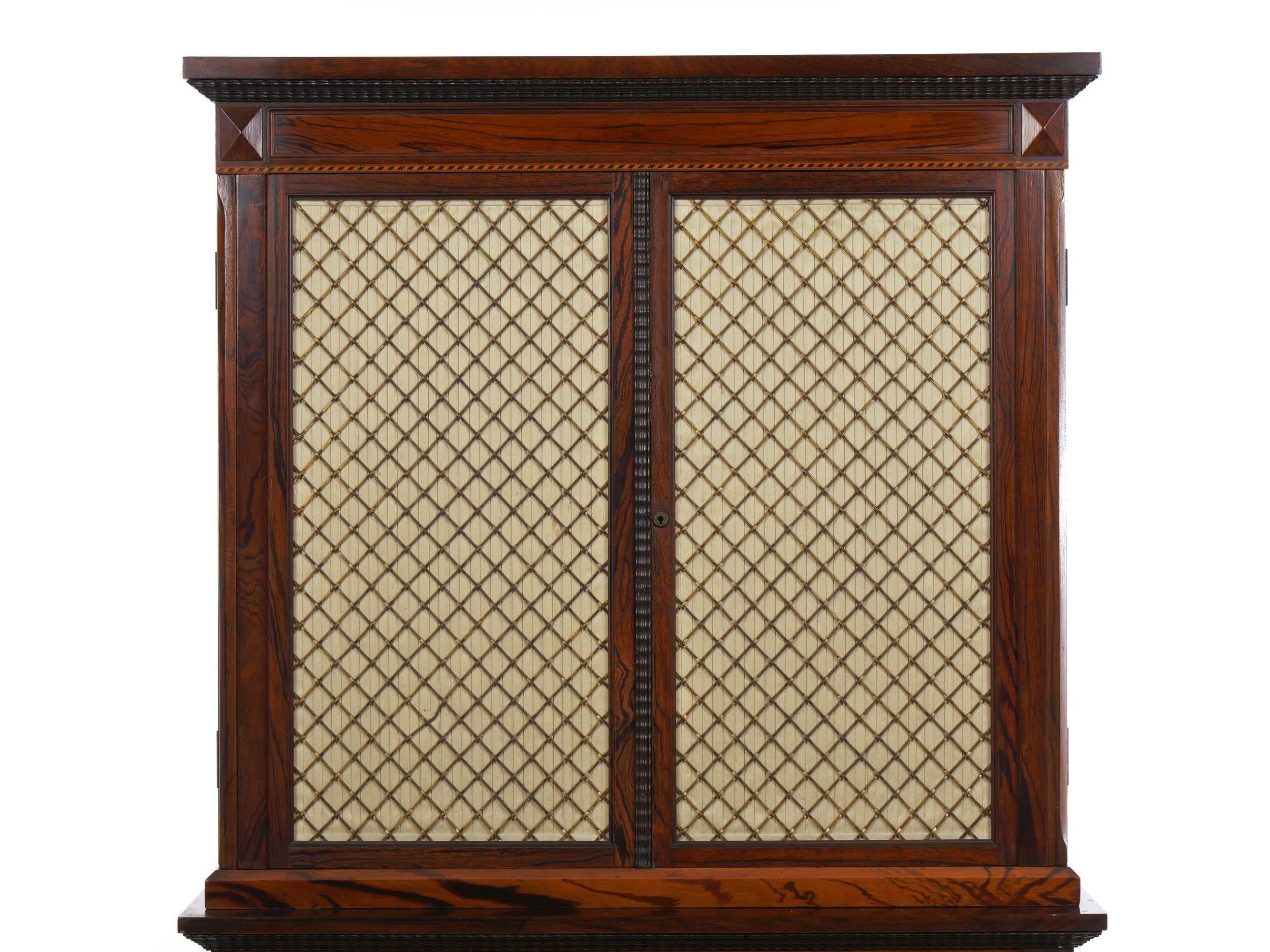 19th Century English Rosewood Antique Humidor Cabinet by Mellier & Co, London, circa 1880 For Sale
