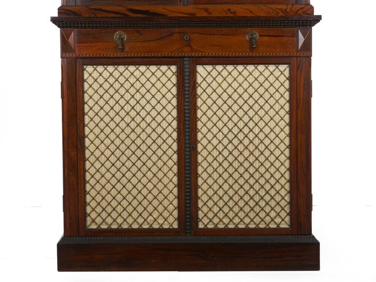 English Rosewood Antique Humidor Cabinet By Mellier And Co London