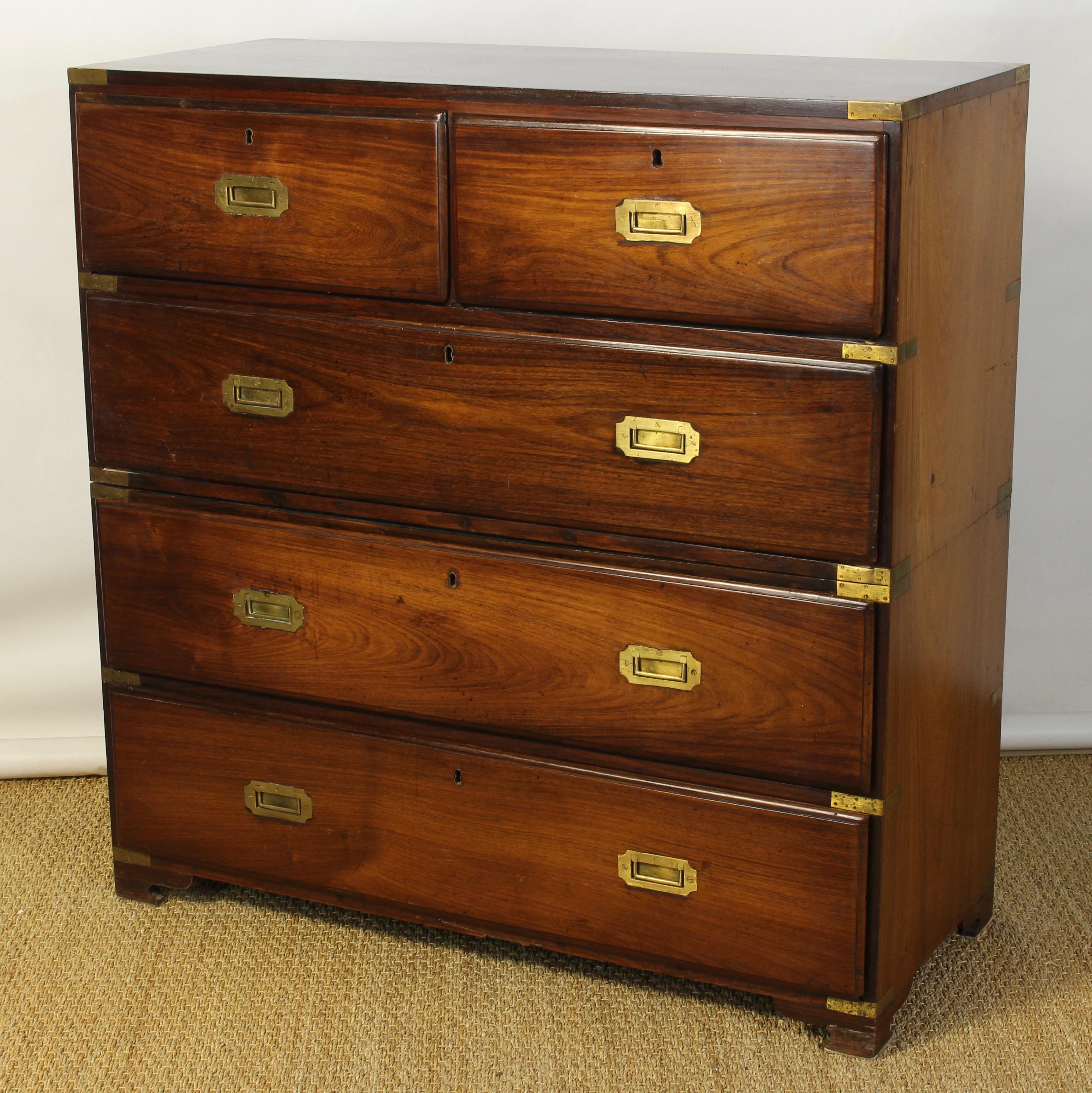 English Rosewood Campaign Chest of Drawers 1