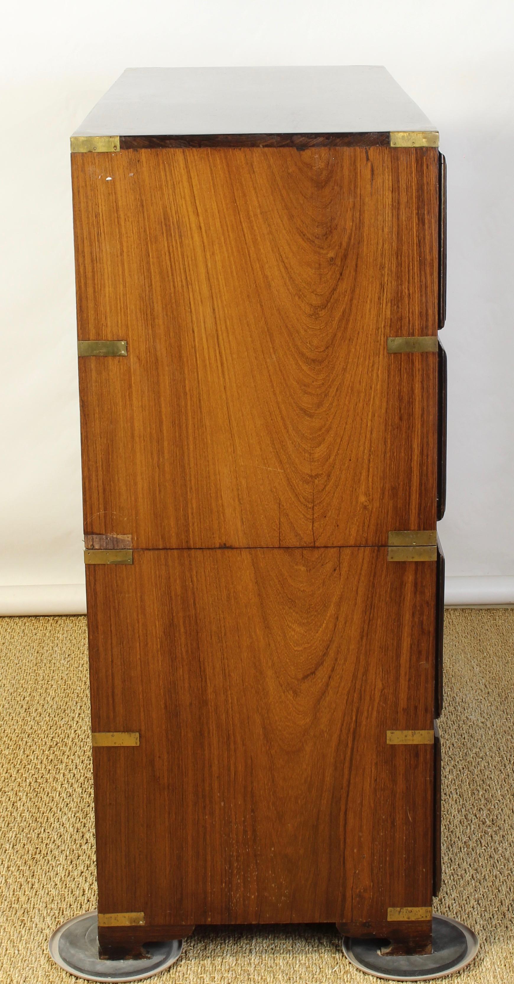 English Rosewood Campaign Chest of Drawers 4