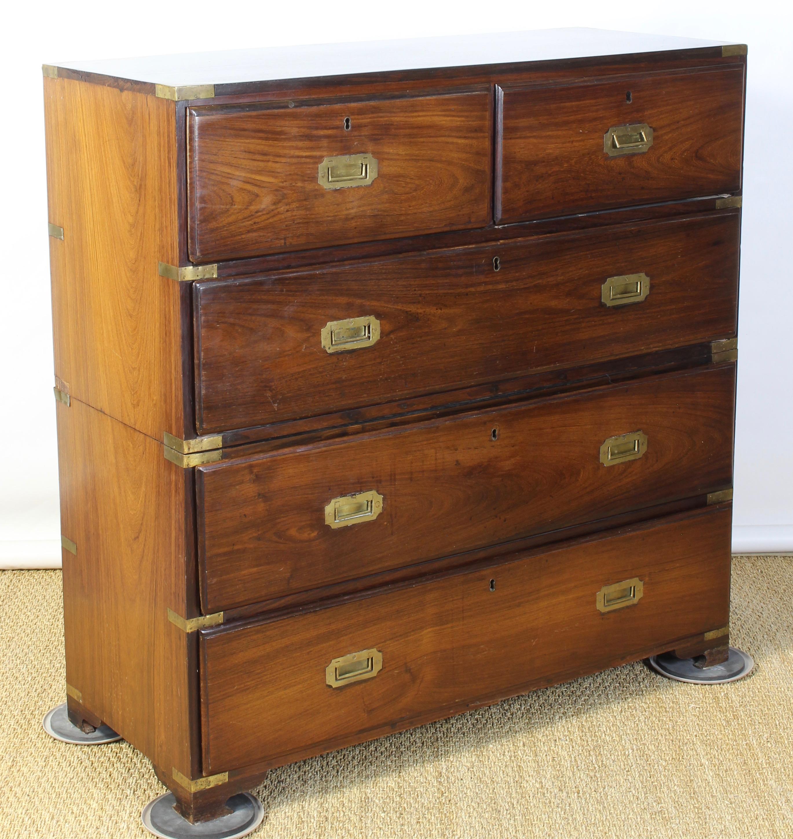 English Rosewood Campaign Chest of Drawers 5