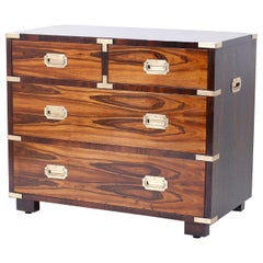 English Rosewood Campaign Style Chest of Drawers