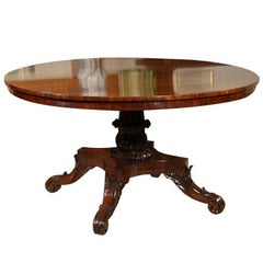 Antique English 19th Century Rosewood Center Hall Table