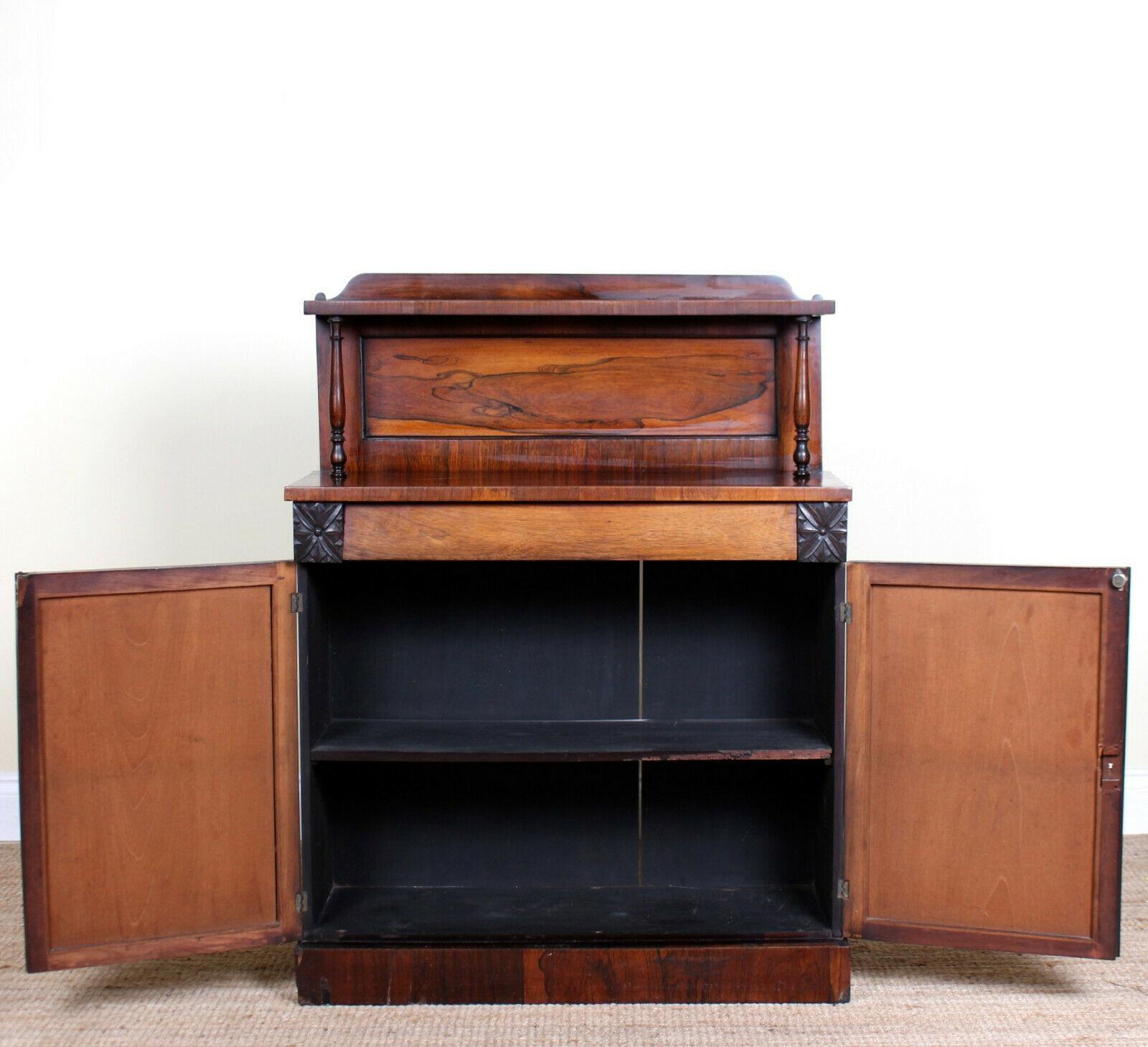 English Rosewood Chiffonier Petite Sideboard Victorian, 19th Century For Sale 4