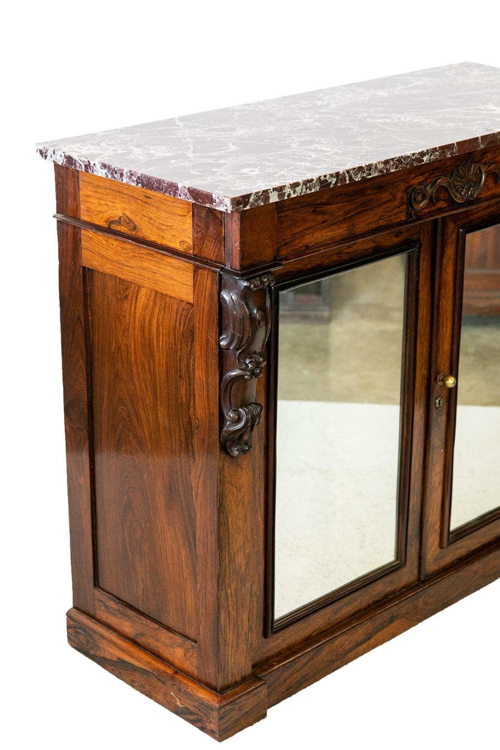 English Rosewood Console Cabinet For Sale 1