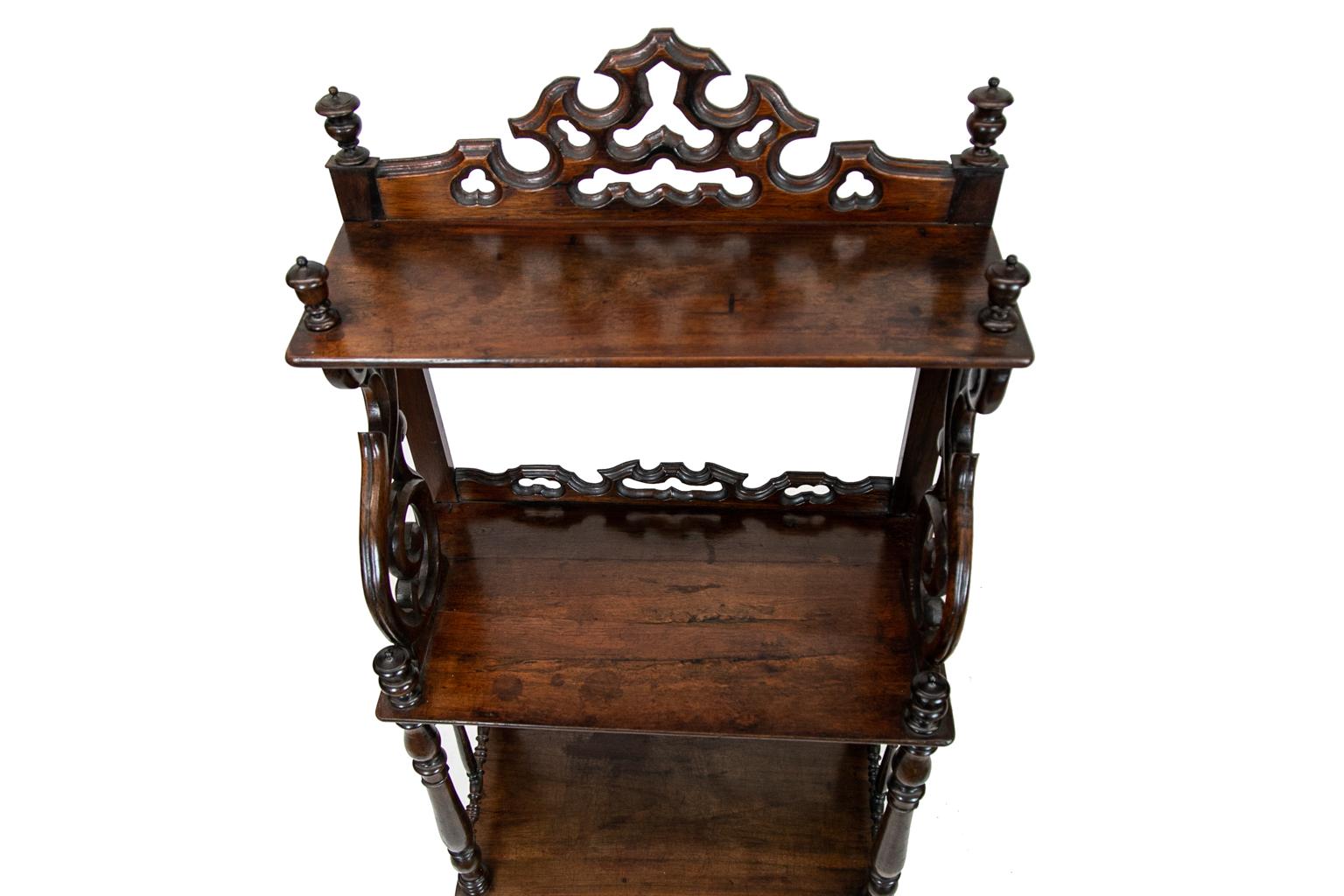English Rosewood Four Tier Display Shelf In Good Condition For Sale In Wilson, NC