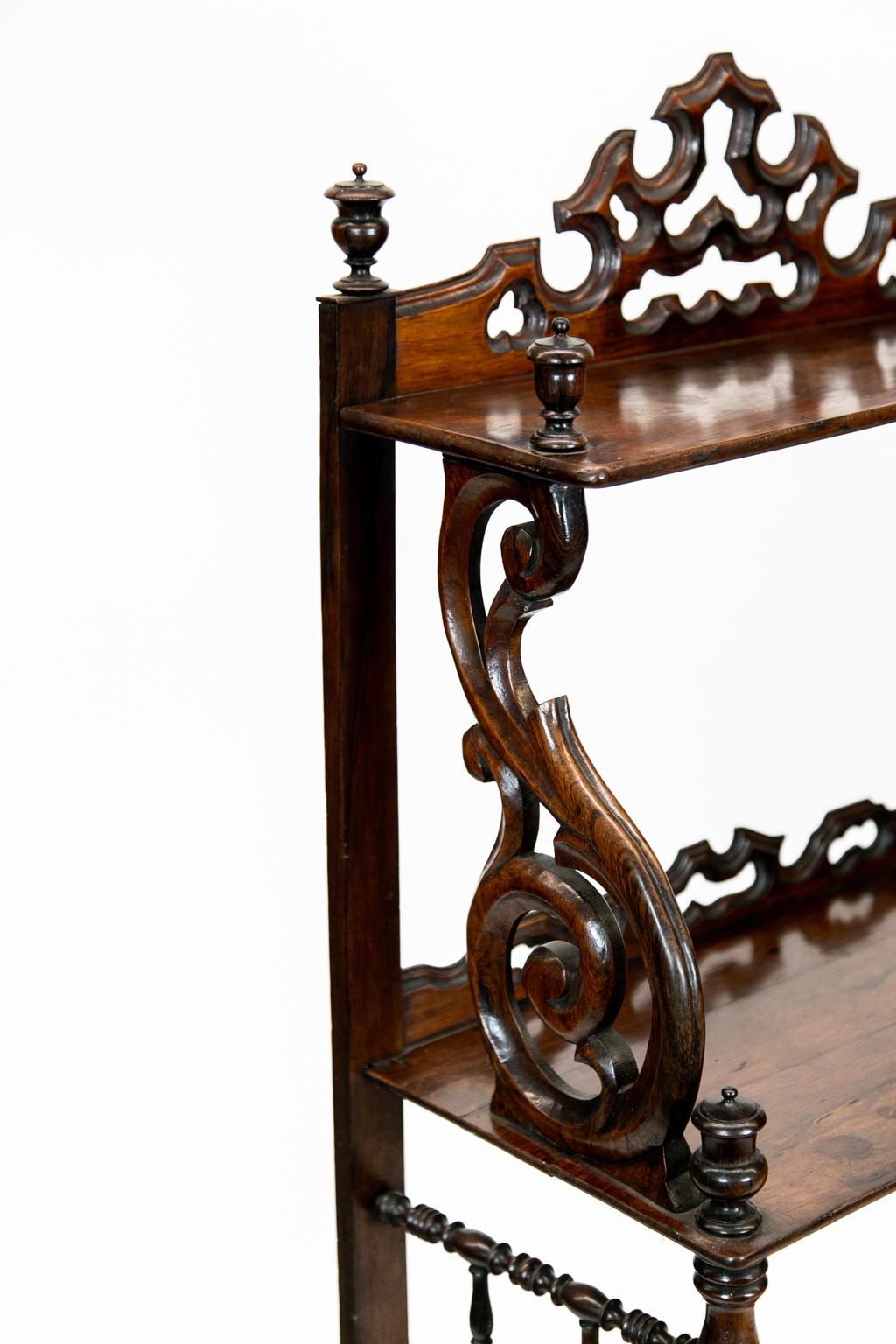 English Rosewood Four Tier Display Shelf For Sale 1