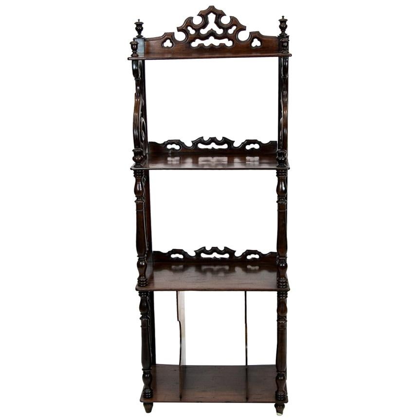 English Rosewood Four Tier Display Shelf For Sale