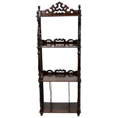 Antique English Rosewood Four Tier Display Shelf