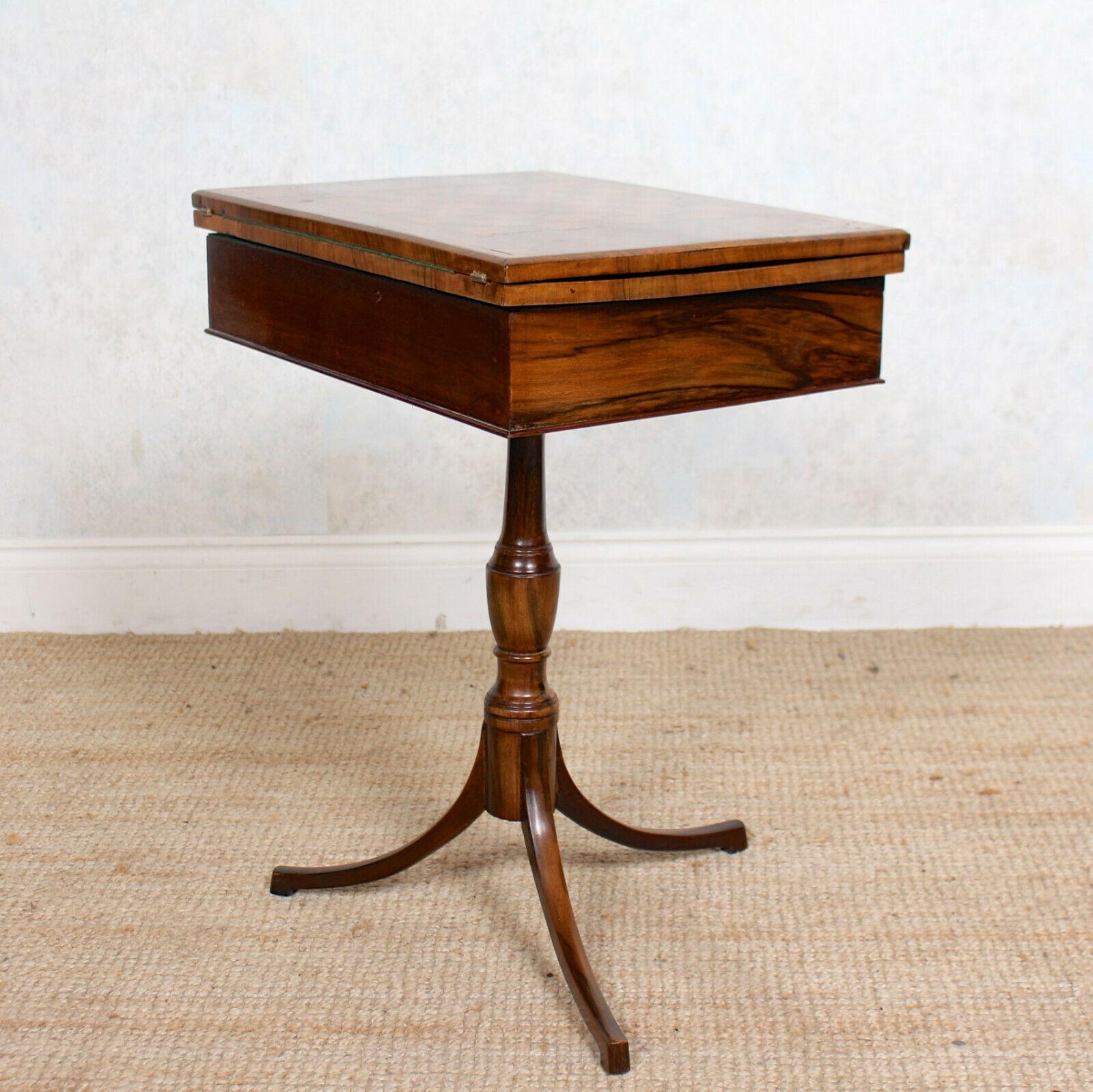 English Rosewood Games Table Chess Board Folding Card Table, 19th Century 9