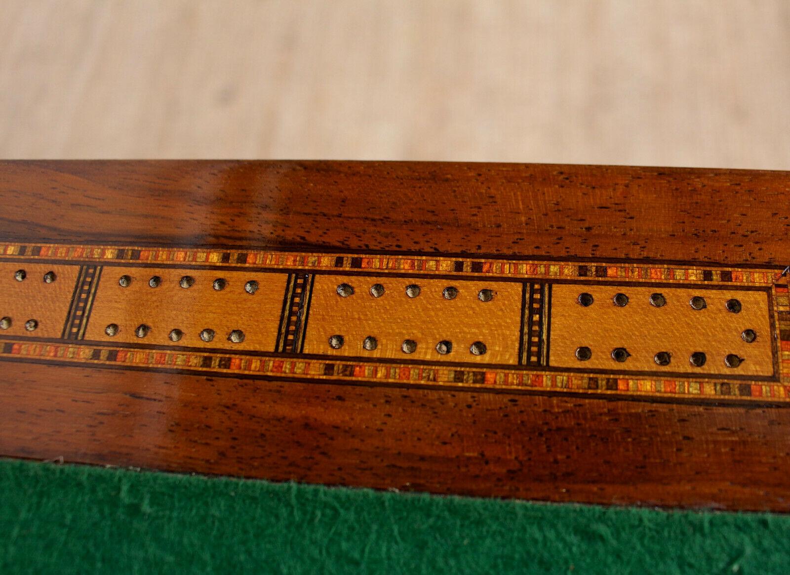 English Rosewood Games Table Chess Board Folding Card Table, 19th Century 6