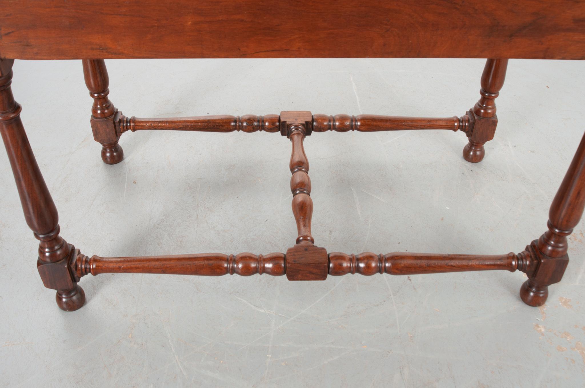 English Rosewood & Marble Center Table In Good Condition For Sale In Baton Rouge, LA
