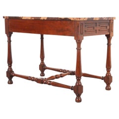 English Rosewood & Marble Center Table