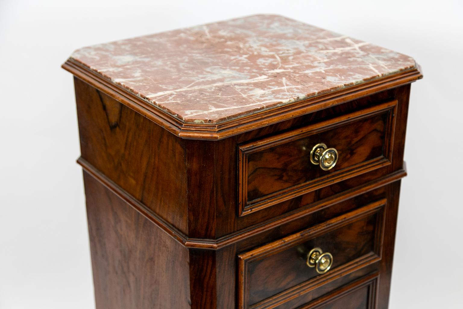 Mid-19th Century English Rosewood Marble-Top Lingerie Chest