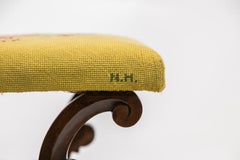 English Rosewood Needlepoint Stool