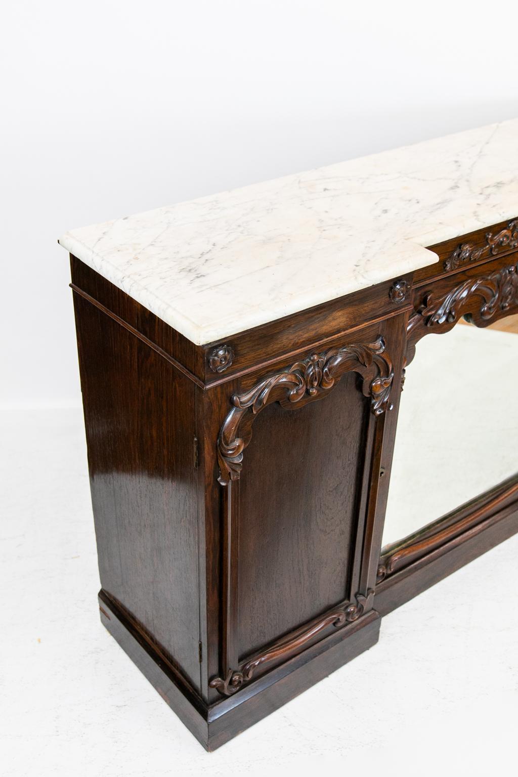 English Rosewood William IV Breakfront Console Cabinet For Sale 2