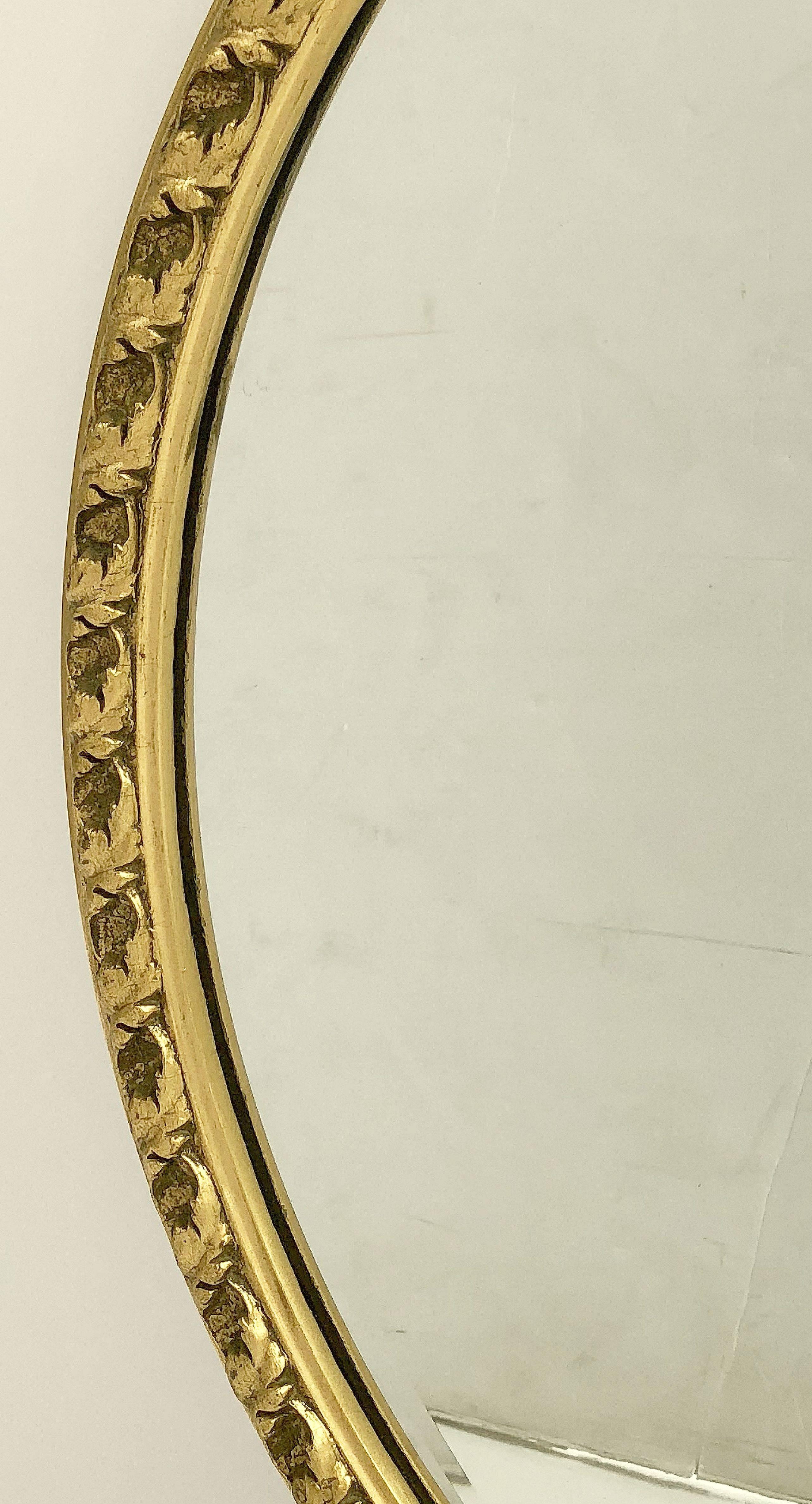English Round Bevelled Mirror in Gilt Frame (Diameter 25 1/2) 1