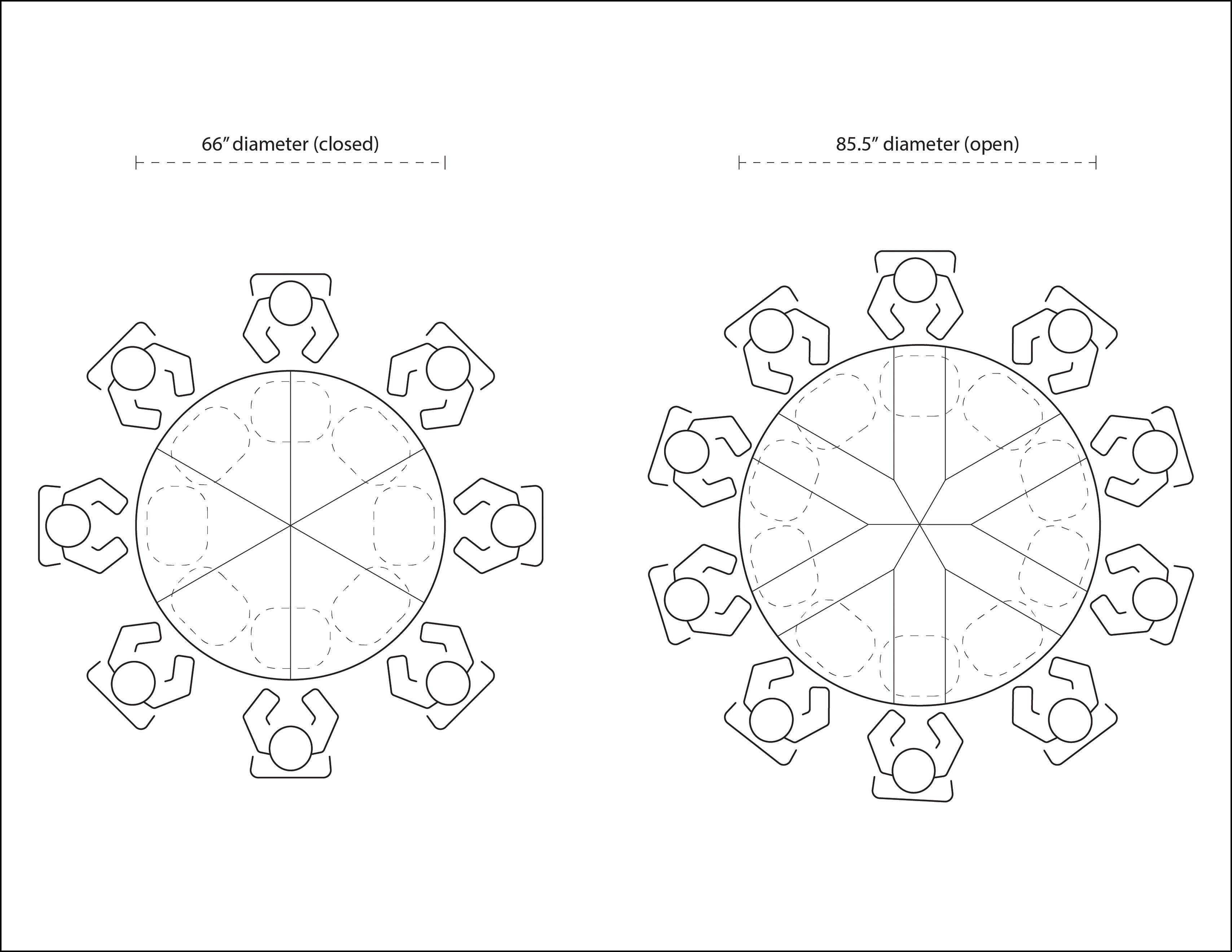 English Round Dining Table - 85.5